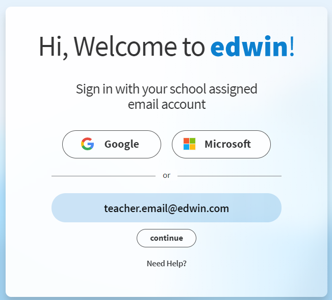 Signing In To Edwin (Email + Password)