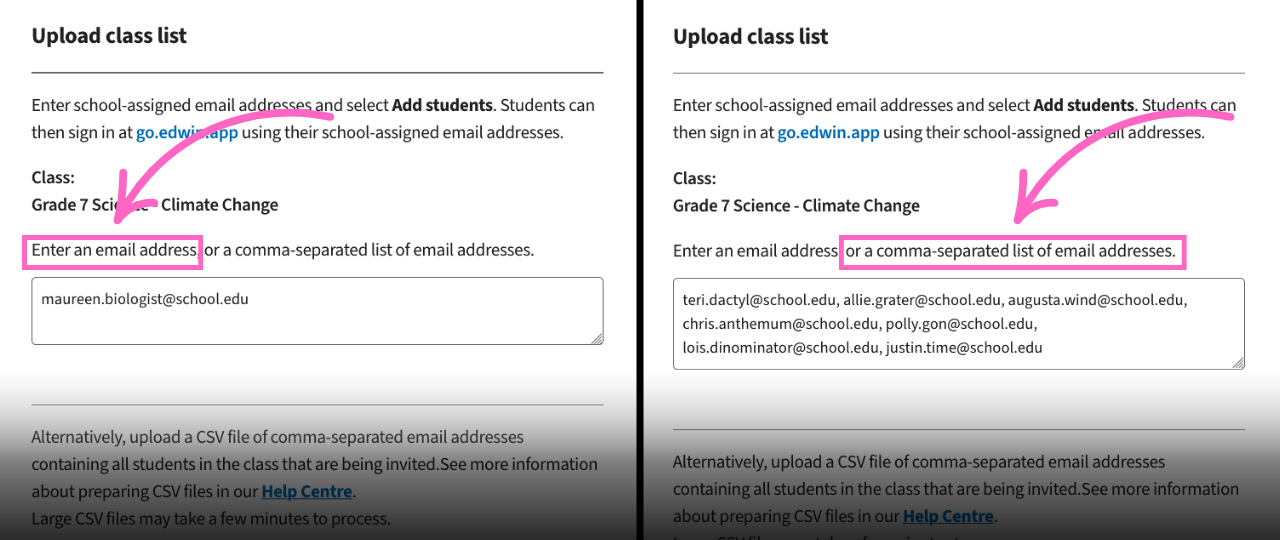 Invite Students to Edwin
