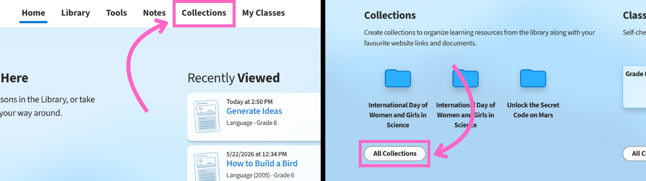 Set a Collection for Teacher Only View
